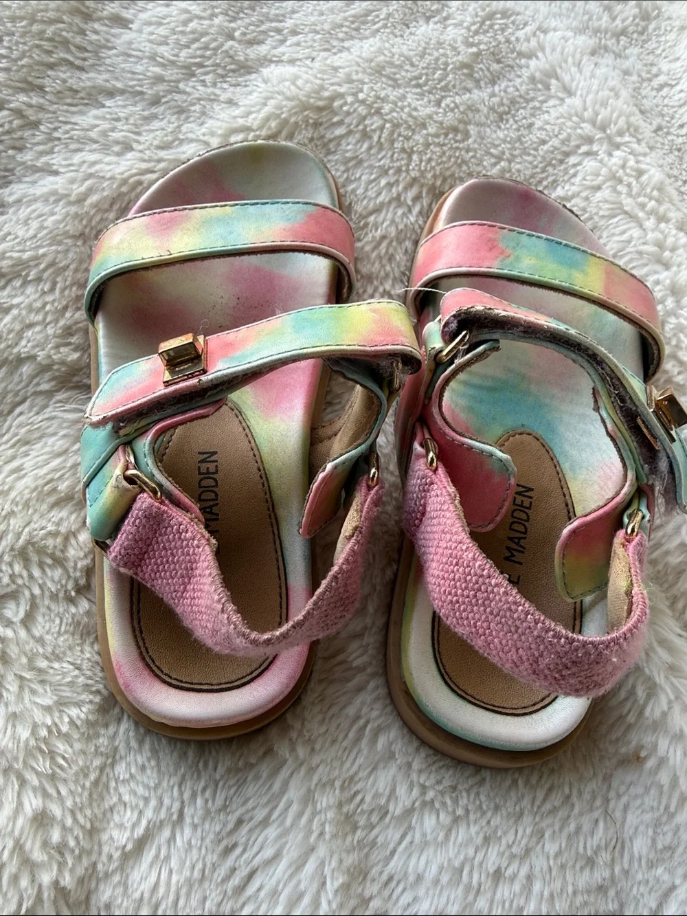 Steve Madden Kids Pastel Tie-Dye Strap Sandals